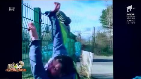 Se poate și la case mai mari. Un "dorel englez" îți va face dimineața mai bună. Cum se chinuie să sară un grad: "Îi pârâie izmenele pe el"