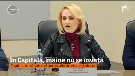 Capitala intră sub cod portocaliu de viscol și ninsori! Școlile și grădinițele vor fi închise