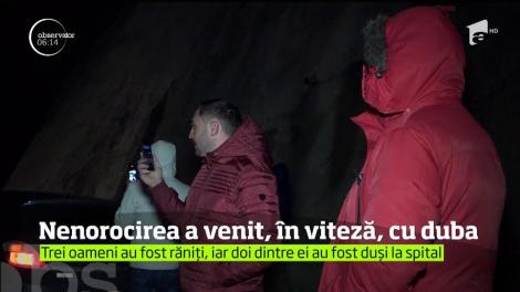 Doi oameni au ajuns la spital după ce maşina în care se aflau a fost spulberată de o dubă, pe un drum din Mehedinţi
