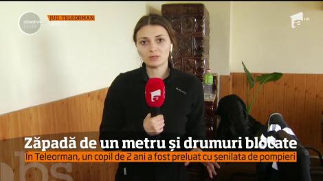 Iarna-i grea, omătu-i mare! Situaţia este complicată şi în judeţul Teleorman! Stratul de zăpadă a ajuns la un metru înălţime