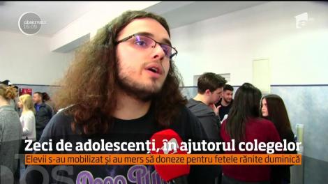 Zeci de adolescenți, în ajutorul colegelor internate la terapie intensivă