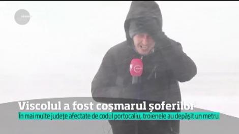 Viscolul a fost coșmarul șoferilor. Aceștia au stat în trafic cu orele