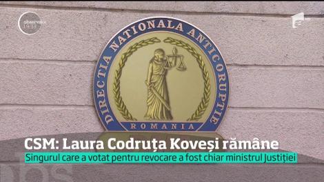Consiliul Superior al Magistraturii: Laura Codruţa Kovesi trebuie să rămână în fruntea DNA