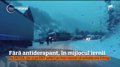 În plină iarnă, în unele zone din judeţul Argeş, autorităţile au rămas fără antiderapant!