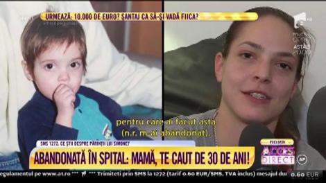 Strigătul de durere al unui copil abandonat, care-și caută mama. Au trecut 30 de ani! Simona Gherghe: "Vă rog să ne contactați, dacă o cunoașteți"