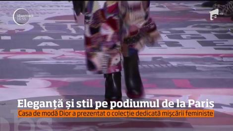 Eleganță și stil pe podiumul de la Paris! Casa e modă Dior a prezentat o colecție dedicată mișcării feministe