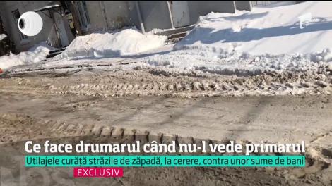 Utilajele curăță străzile Capitalei de zăpadă, la cerere, contra unor sume de bani