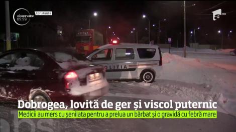 A fost a treia noapte de ger cumplit şi coşmar pentru şoferi, în Dobrogea