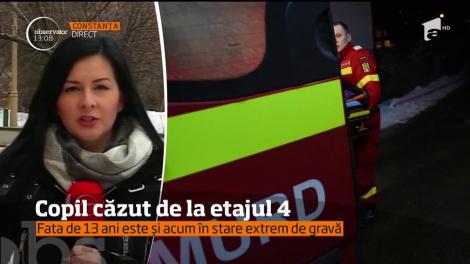 O adolescentă de 13 ani, din Botoșani, a căzut de la etajul patru al unui bloc