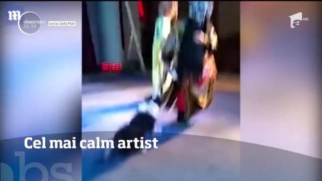 VIRAL! Un c&acirc;ntăreţ de operă a fost "atacat" de un căţel! Animalul, plictisit să &icirc;şi aştepte stăp&acirc;nul &icirc;n culise, a intrat pe scenă şi a &icirc;nceput să se joace cu m&acirc;necile lungi ale artistului