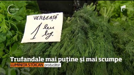 În pieţe, pe tarabe, legumele şi verdeţurile româneşti încep să îşi facă loc. Pe mese ajung însă foarte puţine