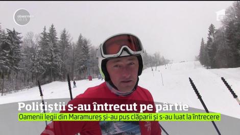 Polițiștii maramureseni şi-au luat schiurile și s-au luat la întrecere