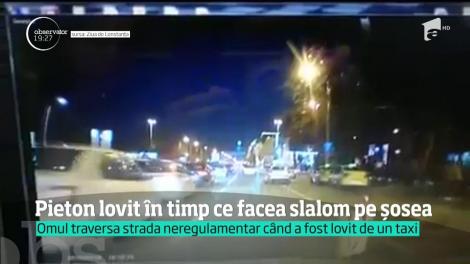 Un tânăr  a fost lovit în plin de o maşină în timp ce încerca să treaca strada neregulamentar, în Constanţa
