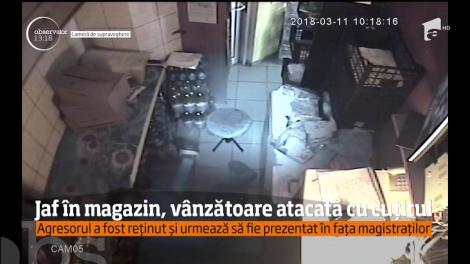 Momente de groază pentru o vânzătoare din Arad! Femeia a fost atacată cu un cuţit, de un individ care a intrat să jefuiască magazinul în care lucra