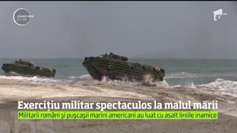 Scene desprinse din filmele de acţiune s-au derulat pe plaja de la Capul Midia din Constanţa