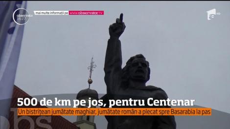 Un bistriţean, jumătate român, jumătate maghiar, a decis să parcurgă 500 de km pe jos, pentru Centenarul Marii Uniri