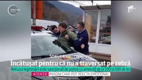 Scene scandaloase pe o stradă din Neamţ. Un bărbat a fost încătuşat cu forţa şi atacat cu un spray lacrimogen, deşi suferă de astm