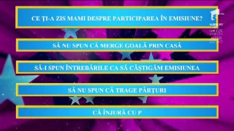 Ce ți-a zis mami despre participarea în emisiune? Sara, fiica Brigitte Năstase: "Să-i spun întrebările ca să câștigăm"