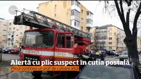 Un plic suspect găsit într-o cutie poştală a pus pe jar autorităţile din oraşul Roman, din judeţul Neamţ