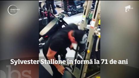 Sylvester Stallone în formă şi la 71 de ani. Actorul merge în mod regulat la sală, în pofida vârstei sale înaintate