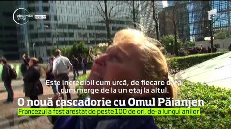 Francezul Alain Robert, celebru pentru escaladările spectaculoase din mediul urban, a bifat o nouă escapadă