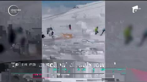 Scene incredibile  pe o pârtie, unde un teleschi a luat-o razna, la propriu. Zece oameni au suferit fracturi la braţe şi picioare