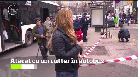 Bărbatul care a tăiat cu cutterul un călător aflat într-un autobuz din București, prins de poliţişti