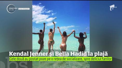 Kendal Jenner și Bella Hadid la plajă
