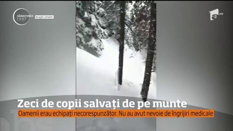 Zeci de copii salvați de pe munte