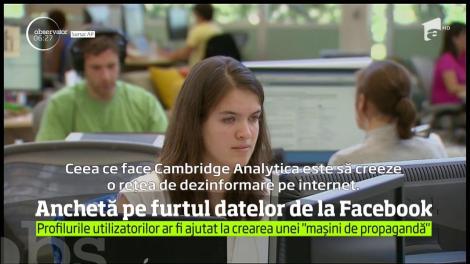 Anchetă pe furtul datelor de la Facebook