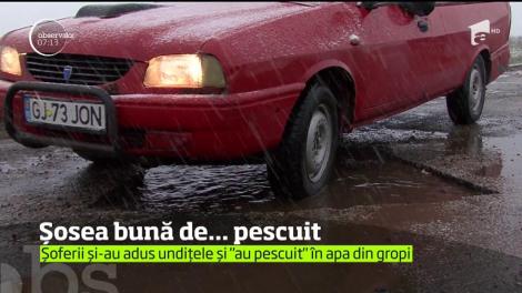 Protest cu undiţe în apropiere de Targu-Jiu!