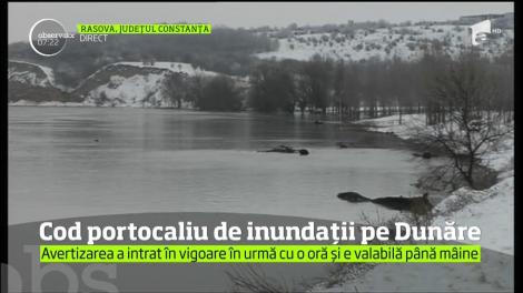 Cod portocaliu de inundații pe Dunăre