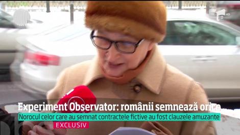 Experiment Observator: românii semnează orice