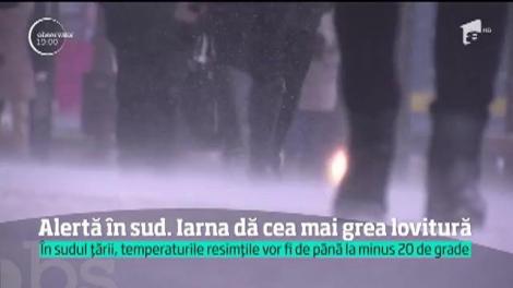Sudul României, sub cod portocaliu de ninsori şi viscol până mâine, la ora 15.00! Dobrogea, afectată de nisipul saharian