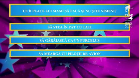 Ahahaha! Ce îi place lui mami să facă și nu știe lumea? Ava, fetița Ancăi Sînă Serea, are cel mai haios răspuns: "Să gârâiască ca un purceluș"