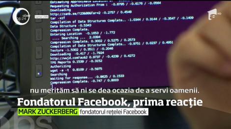 Creatorul Facebook, Mark Zuckerberg, a reacţionat pentru prima dată în scandalul datelor colectate ilegal de pe reţeaua sa