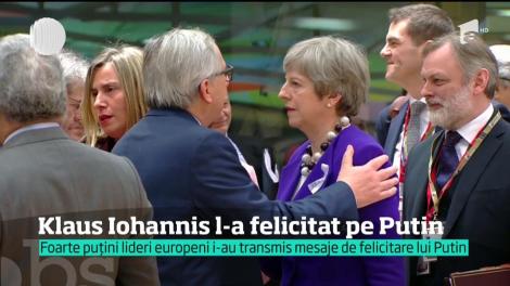 Klaus Iohannis l-a felicitat pe Vladimir Putin pentru câştigarea unui nou mandat!