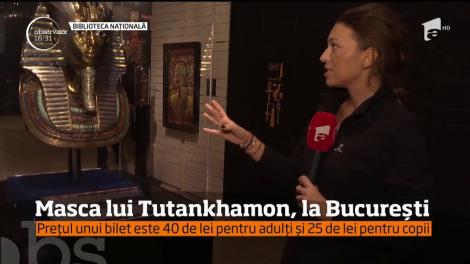 Celebra mască a lui Tutankhamon, regele-copil al Egiptului, a ajuns la Bucureşti