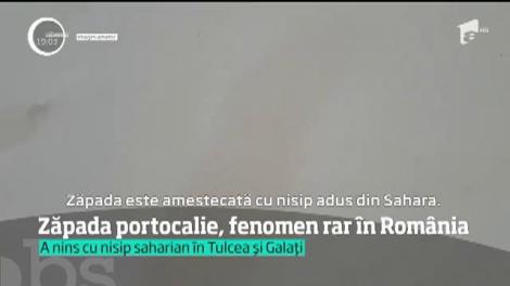 Iarnă din martie a adus în România un fenomen meteo rar! Zăpadă portocalie!