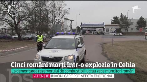 Cinci români au murit într-o rafinărie de lângă Praga. Demontau un rezervor de combustibil când au fost suprinşi de o explozie puternică