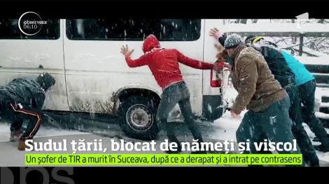 Sudul țării, blocat de nămeți și viscol
