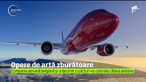 Opere de artă zburătoare pe cerul Belgiei! Compania aeriană națională și-a decorat cu picturi viu colorate câteva avioane