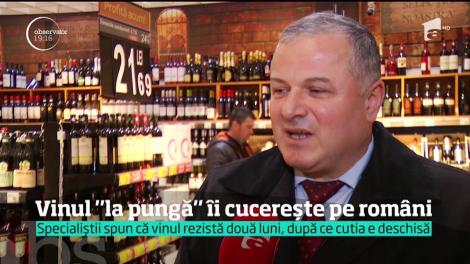 Vinul ”la pungă” îi cucerește pe români. Aceștia încep să simtă gustul vinului ambalat în pungi cu robinet din plastic