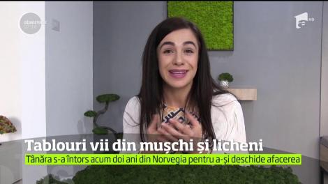 O tânără din Baia Mare a deschis o afacere mai puţin obişnuită în România. Face tablouri vii din muşchi şi licheni