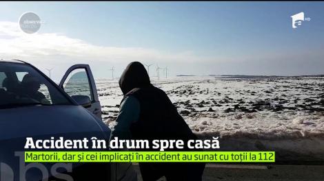 O coliziune între un autoturism şi un microbuz cu opt pasageri a creat panică pe o şosea din Tulcea