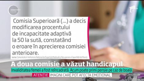 Femeia considerată de stat aptă de muncă, deşi nu-şi poate folosi o mână, obține pensia