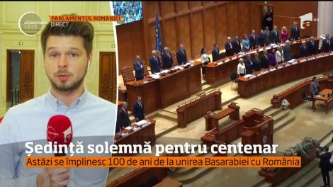 Parlamentarii români şi moldoveni, şedinţă solemnă la 100 de ani de la Unire