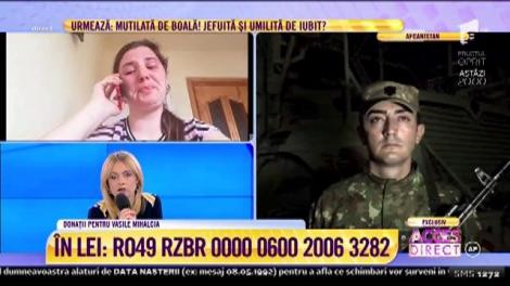 Ajută-l pe caporalul Vasile Mihalcia să fie eroul fiului său! Apelul lui, de pe câmpul de luptă, din Afganistan: ”De trei ani umblăm cu el prin spitale”