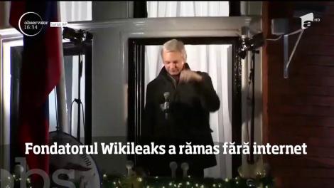 Fondatorul Wikileaks a rămas fără internet