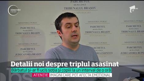 Colegii de şcoală şi rudele au ridicat trupurile fără viaţă aşe celor doi fraţi ucişi de tată, dar şi pe al mamei lor de la morga din Braşov